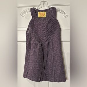 Free People S Purple Sleeveless Filigree Motif Blouse